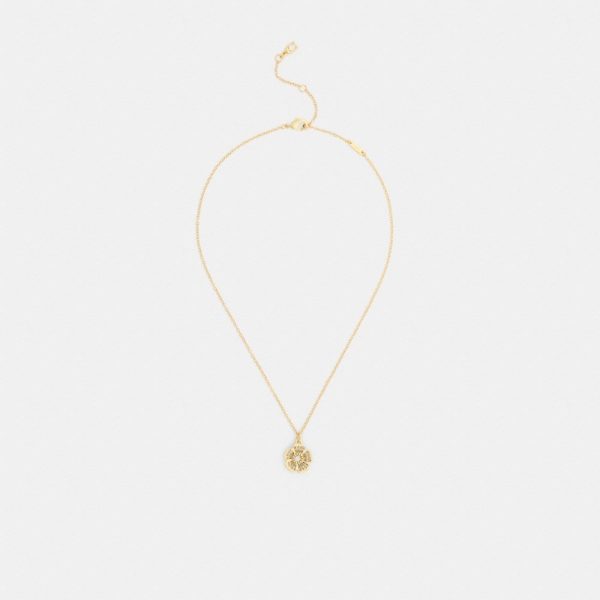 Coach Outlet Pavé Tea Rose Pendant Necklace - Preorder