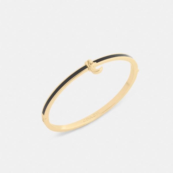 Coach Outlet Moon Charm Enamel Thin Hinged Bangle - Preorder