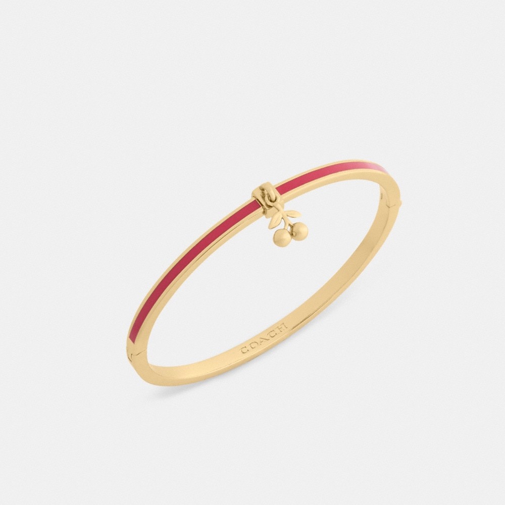 Coach Outlet Cherry Charm Enamel Thin Hinged Bangle - Preorder