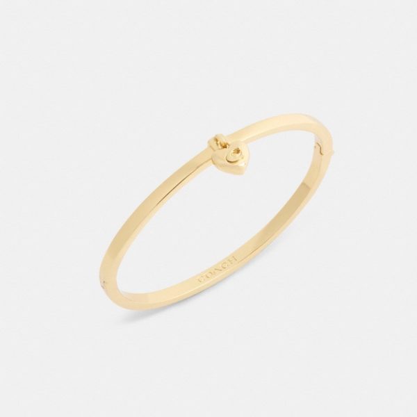Coach Outlet Heart Charm Thin Hinged Bangle - Preorder