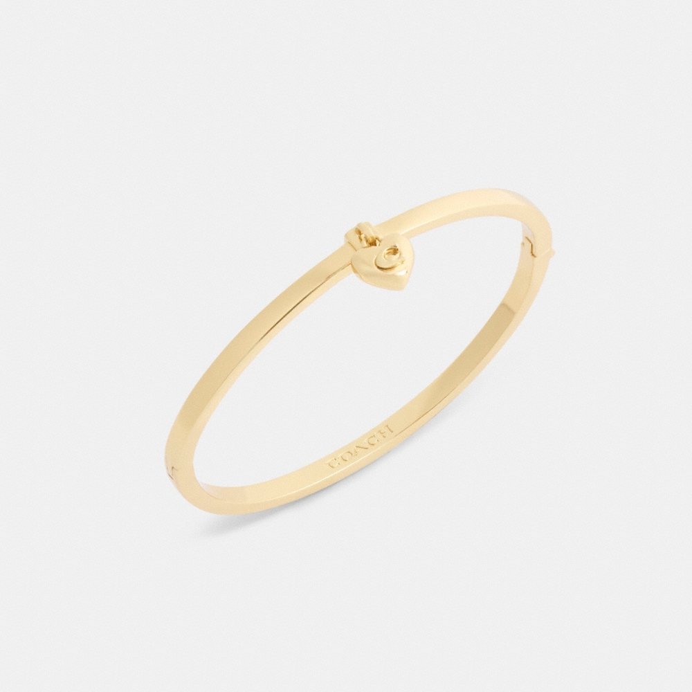 Coach Outlet Heart Charm Thin Hinged Bangle - Preorder