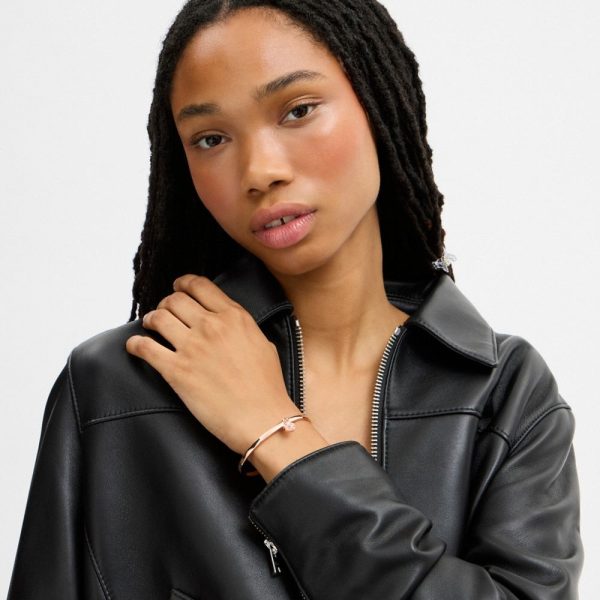 Coach Outlet Tea Rose Charm Thin Hinged Bangle - Preorder