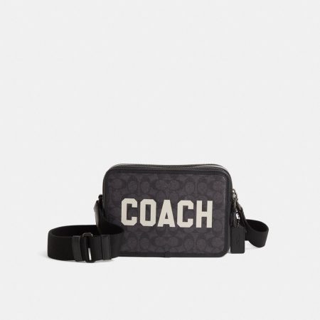 Coach Restored Charter Crossbody Bag 24 In Signature Canvas With Coach Graphic - Preorder — Charcoal Multi
