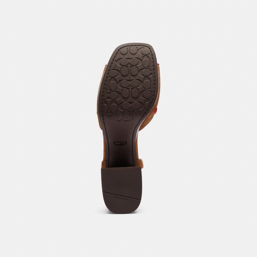 Coach Outlet Block Heel Sandal With Cherry Embroidery - Preorder