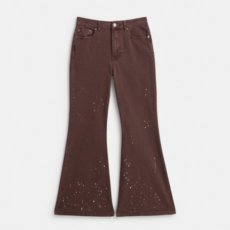 Coach Restored Canvas Boot Cut Jeans - Preorder — Brown