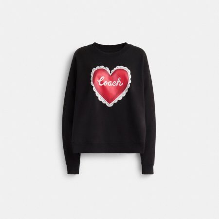 Coach Restored Heart Crewneck Sweater - Preorder — Black