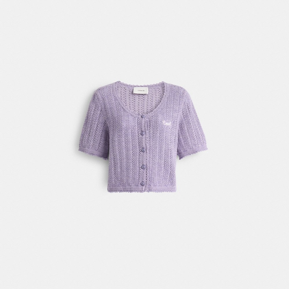 Coach Restored Cropped Knit Button Up Top - Preorder