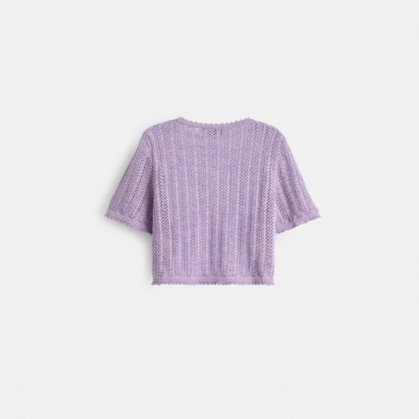 Coach Restored Cropped Knit Button Up Top - Preorder