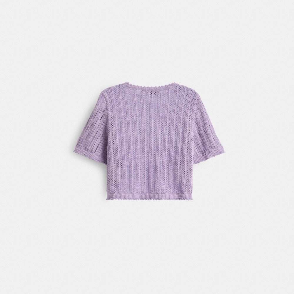 Coach Restored Cropped Knit Button Up Top - Preorder