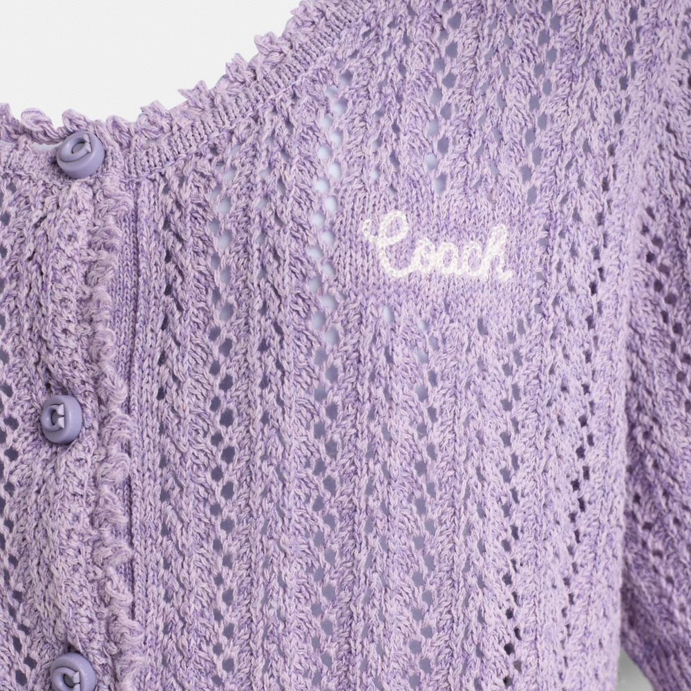 Coach Restored Cropped Knit Button Up Top - Preorder