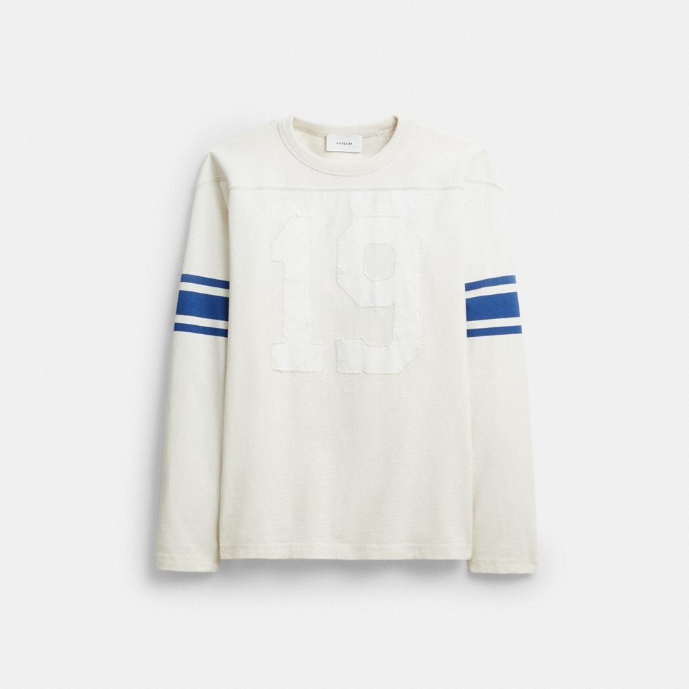 Coach Striped Varsity Long Sleeve T-Shirt In Organic Cotton - Preorder