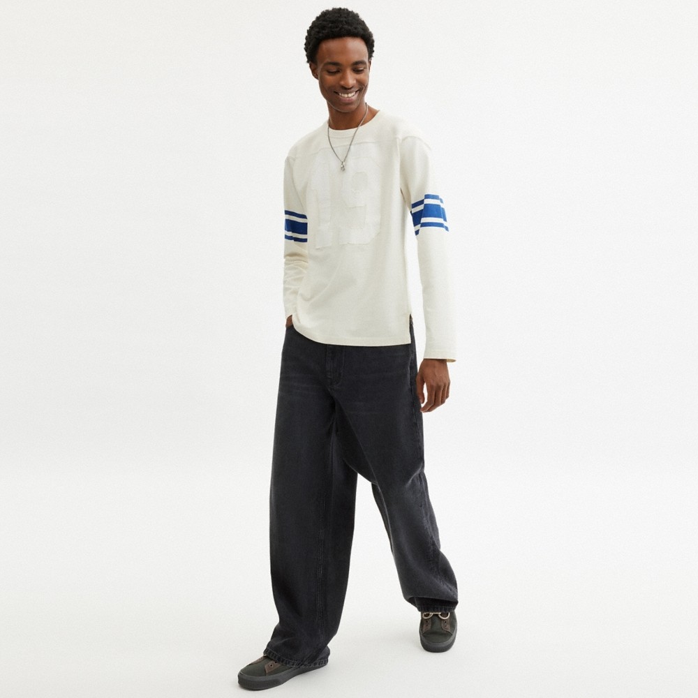 Coach Striped Varsity Long Sleeve T-Shirt In Organic Cotton - Preorder
