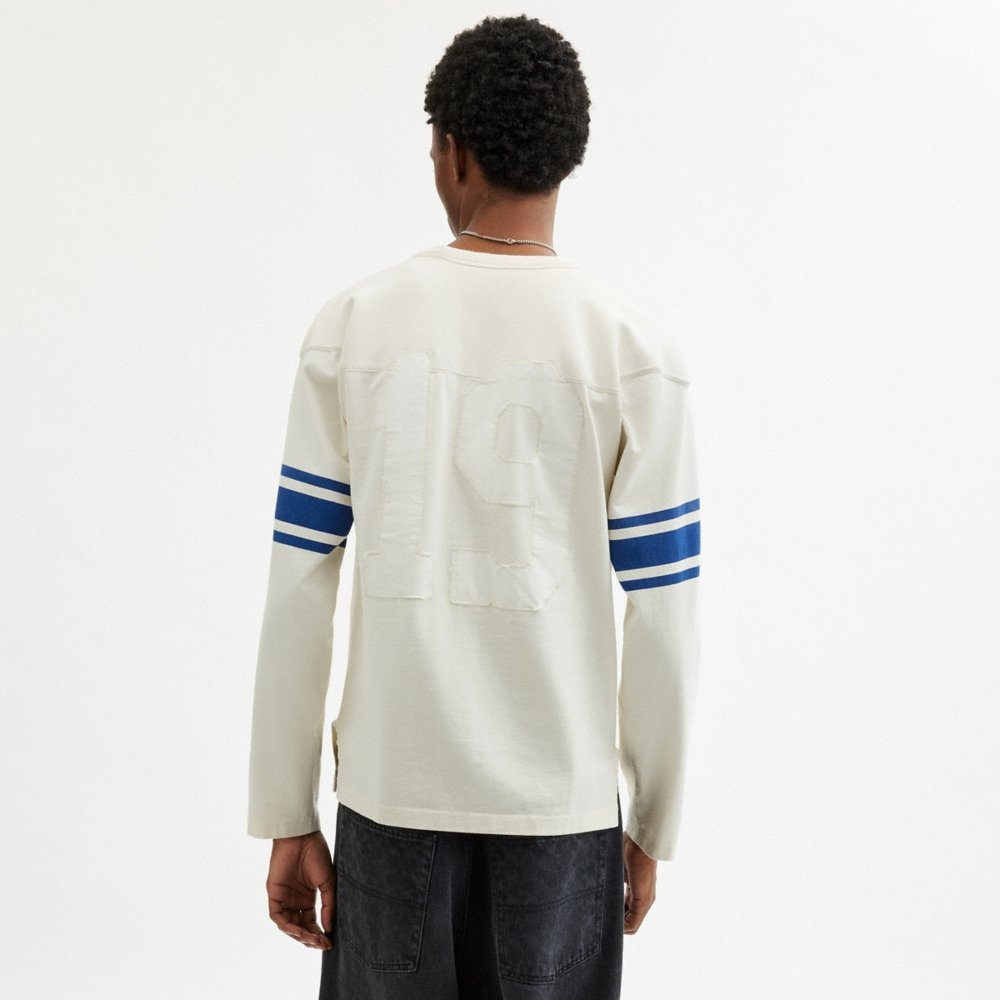 Coach Striped Varsity Long Sleeve T-Shirt In Organic Cotton - Preorder