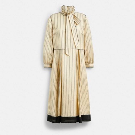 Coach Long Stripe Dress - Preorder — Cream