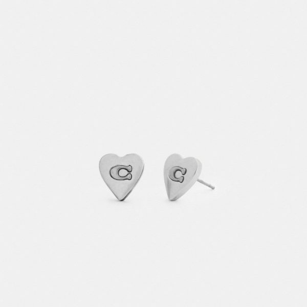 Coach Outlet Signature Heart Stud Earrings - Preorder