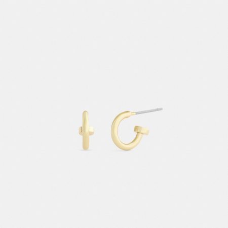 Coach Outlet Mini Hoop Earrings - Preorder — Brass