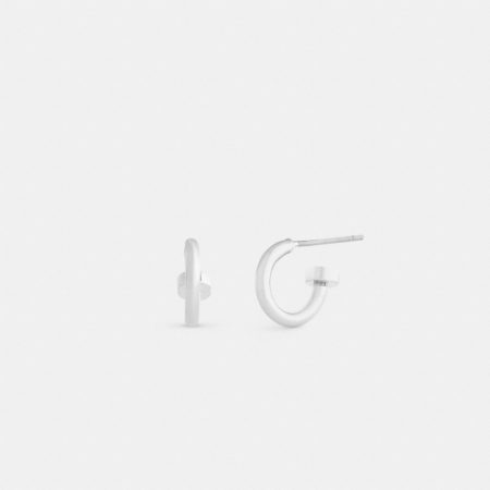 Coach Outlet Mini Hoop Earrings - Preorder — Silver