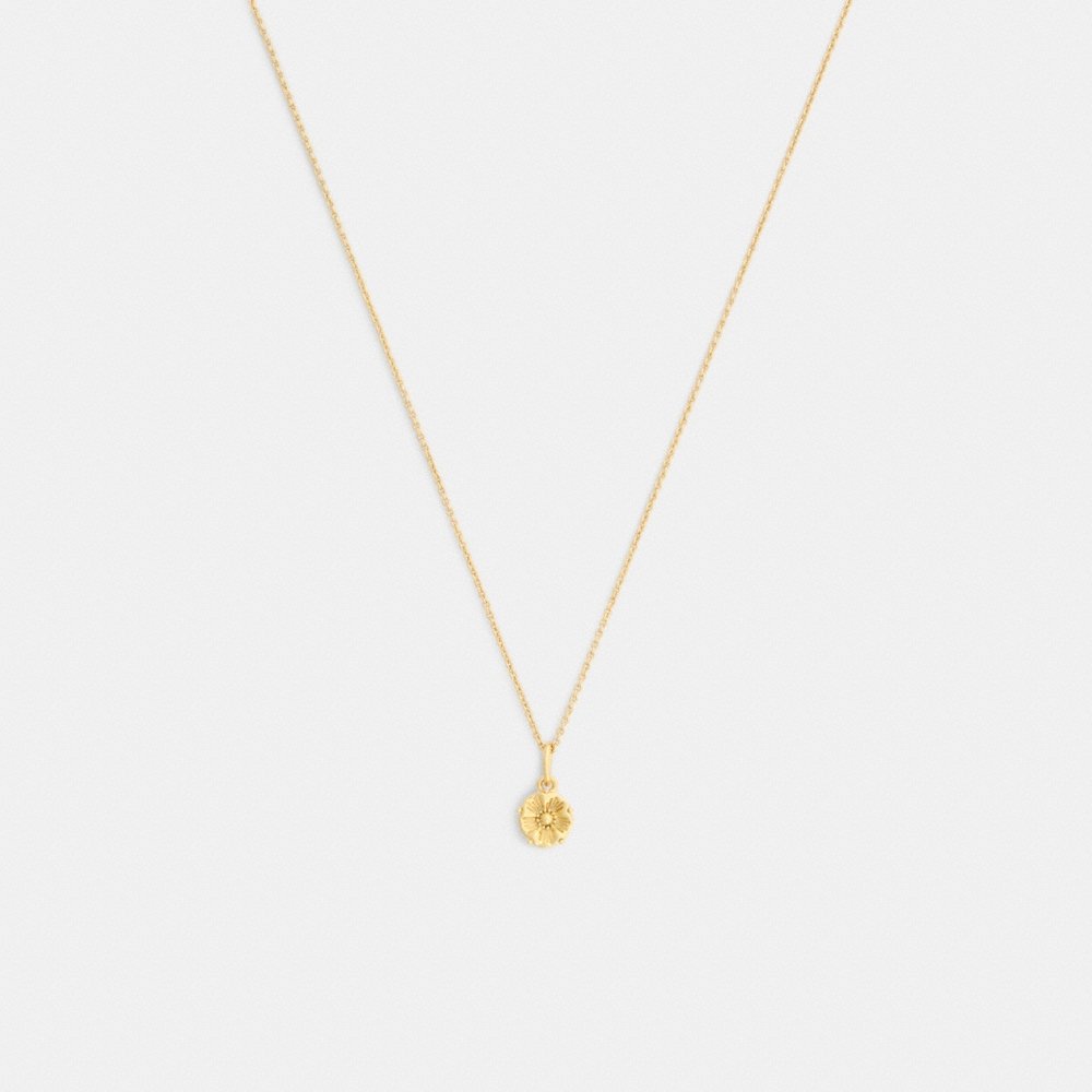 Coach Outlet Tea Rose Solitaire Pendant Necklace - Preorder