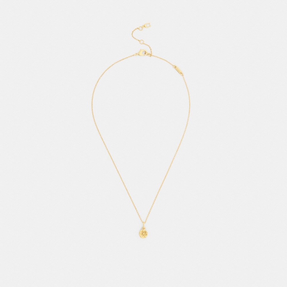 Coach Outlet Tea Rose Solitaire Pendant Necklace - Preorder