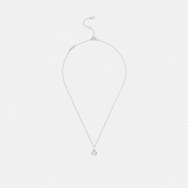 Coach Outlet Signature Solitaire Pendant Necklace - Preorder