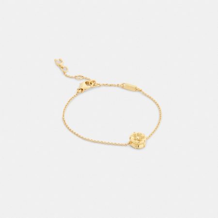 Coach Outlet Tea Rose Solitaire Linear Bracelet - Preorder — Brass