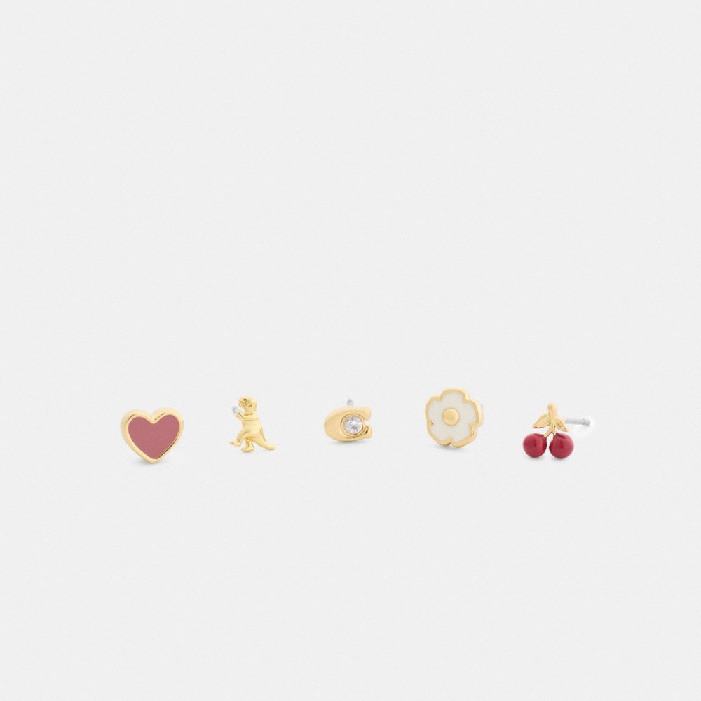Coach Outlet Rexy And Cherry Enamel Stud Earring Set - Preorder