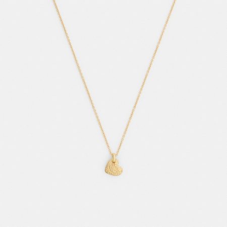 Coach Outlet Signature Heart Pendant Necklace - Preorder — Brass
