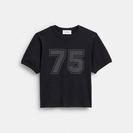 Coach Tonal Varsity T-Shirt In Organic Cotton - Preorder — Black