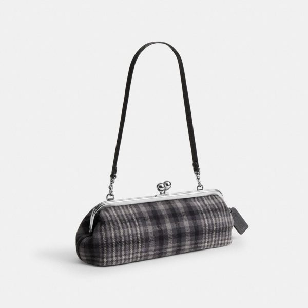 Coach Kisslock Frame Bag 30 With Plaid - Preorder