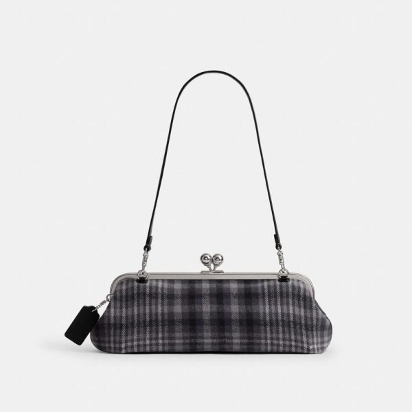 Coach Kisslock Frame Bag 30 With Plaid - Preorder