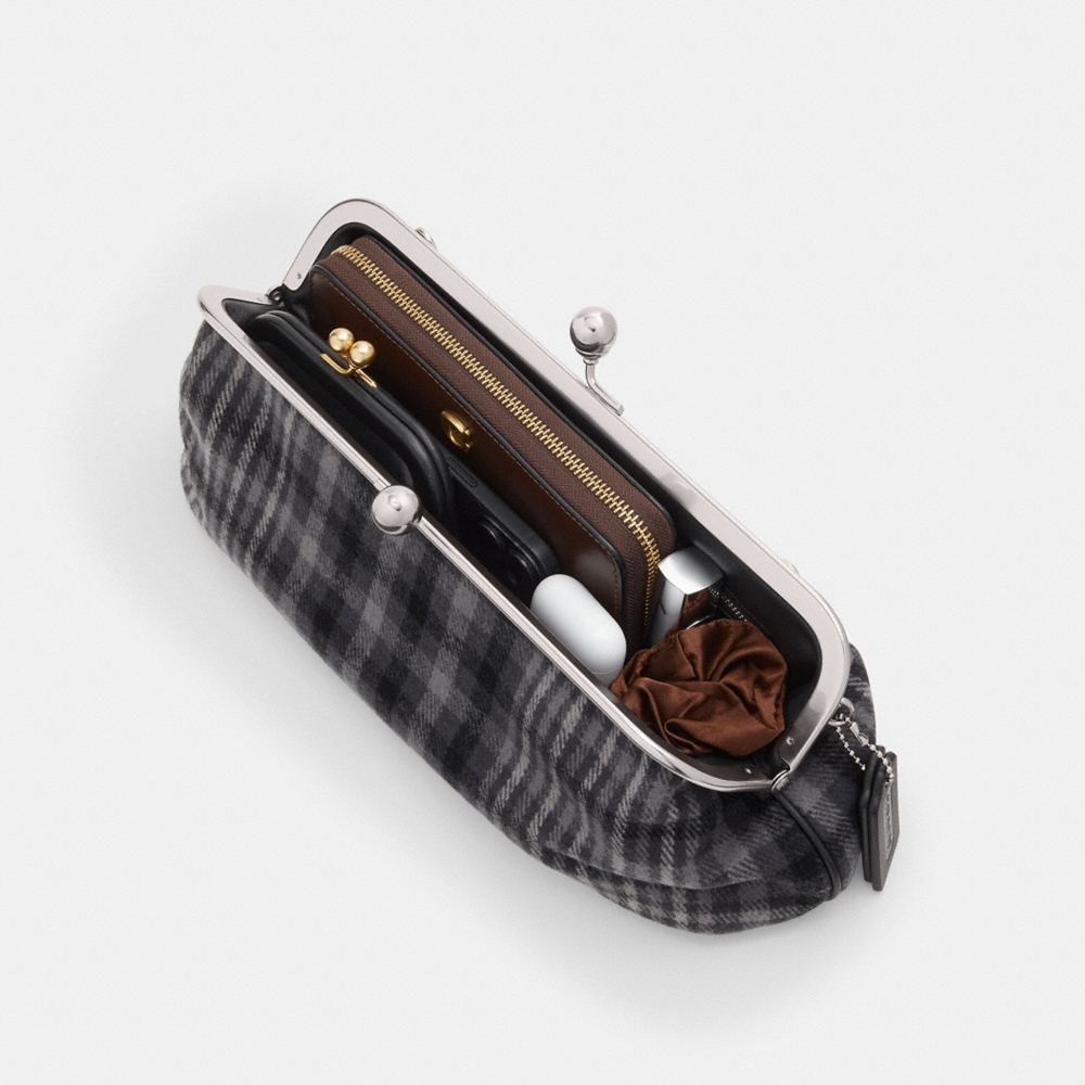 Coach Kisslock Frame Bag 30 With Plaid - Preorder
