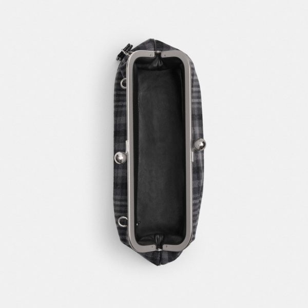 Coach Kisslock Frame Bag 30 With Plaid - Preorder