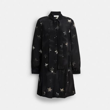 Coach Long Sleeve Star Dress - Preorder — Black