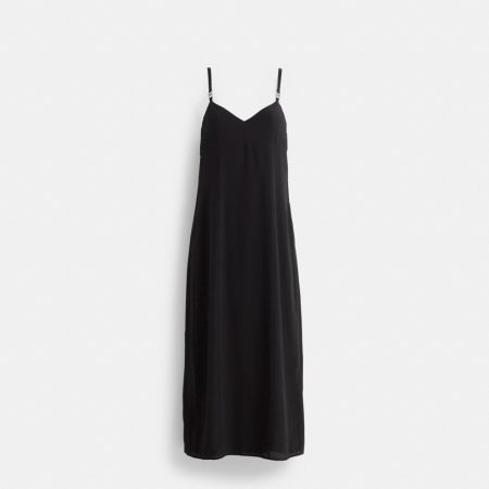 Coach Restored Heritage C Silk Midi Dress - Preorder — Black