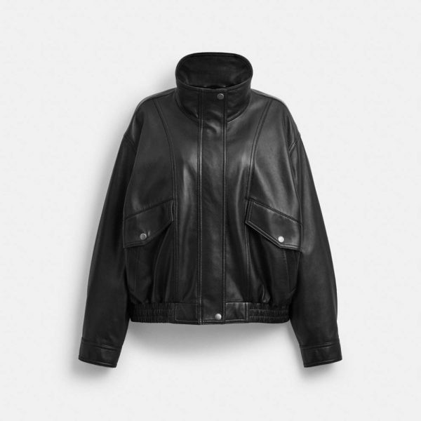 Coach Funnel Neck Leather Blouson - Preorder