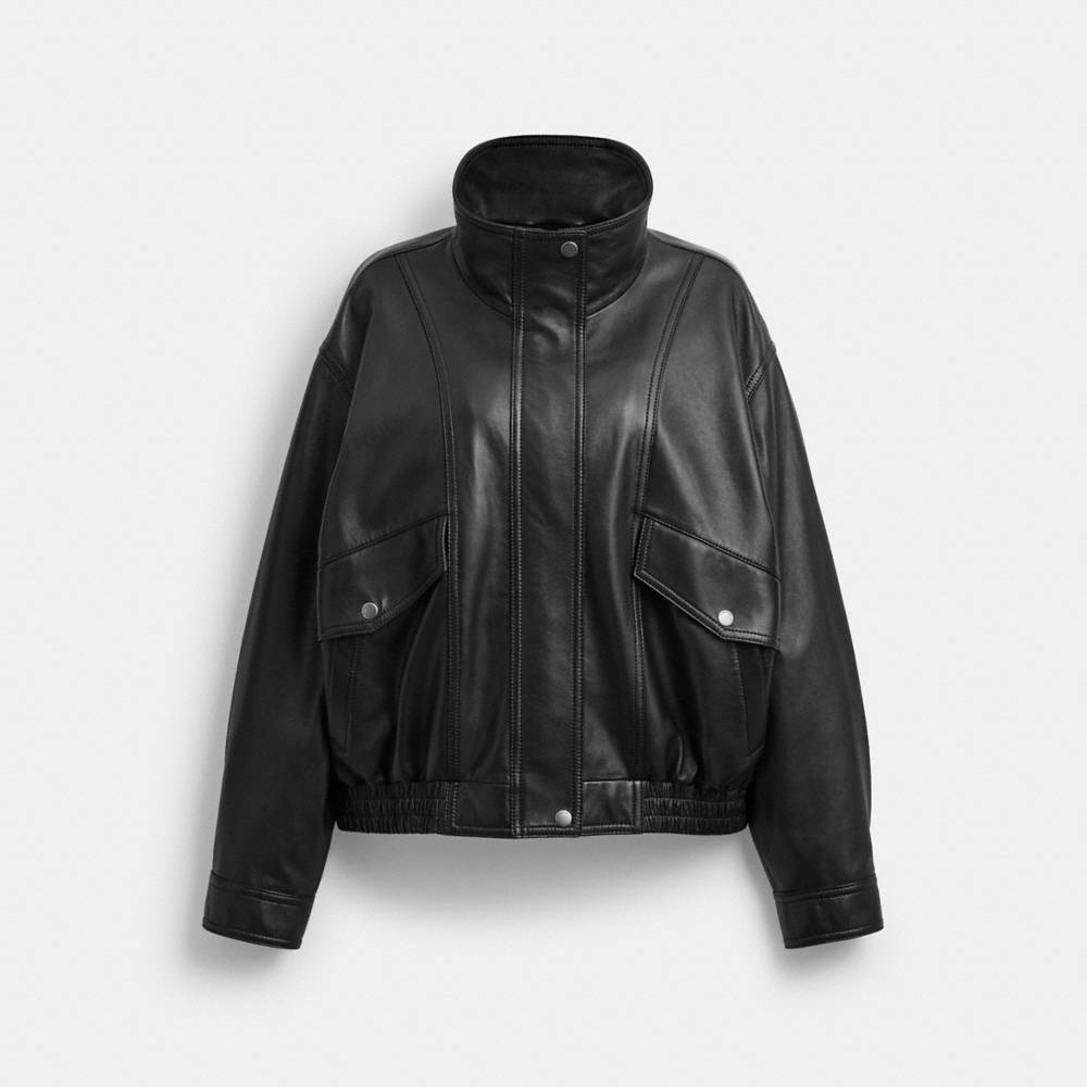 Coach Funnel Neck Leather Blouson - Preorder