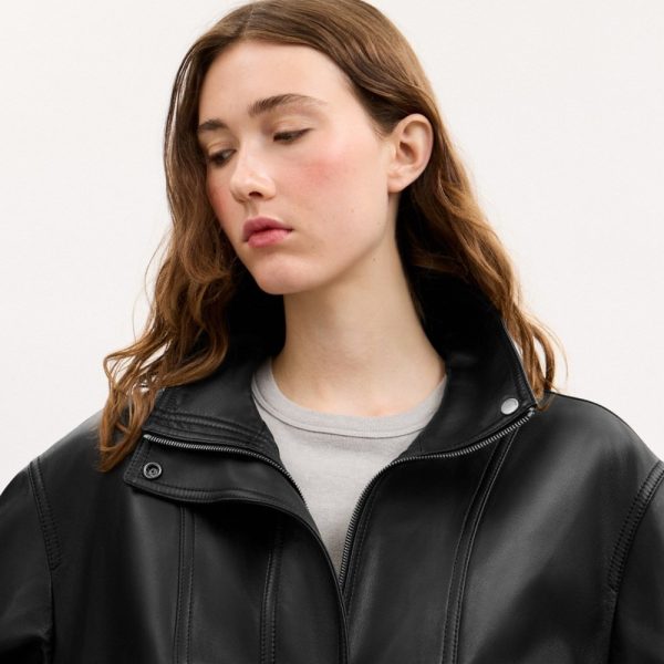 Coach Funnel Neck Leather Blouson - Preorder