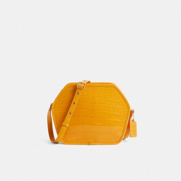 Coach Restored Zip Geometric Pouch In Alligator - Preorder