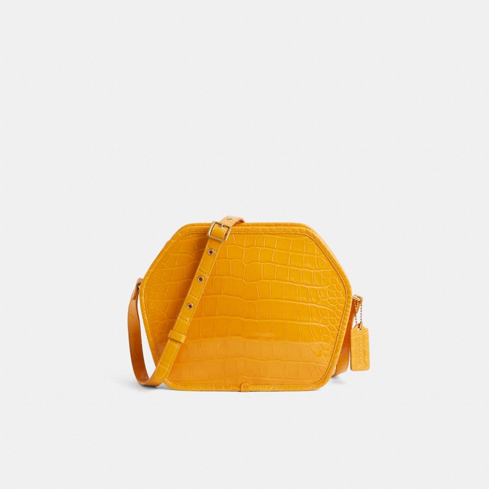 Coach Restored Zip Geometric Pouch In Alligator - Preorder