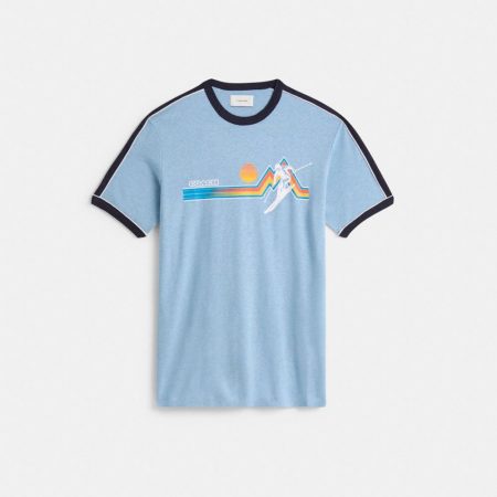 Coach Restored Ski Boxy T-Shirt - Preorder — Pale Blue Multi