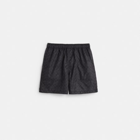 Coach Restored Signature Swim Trunks - Preorder — Black Signature