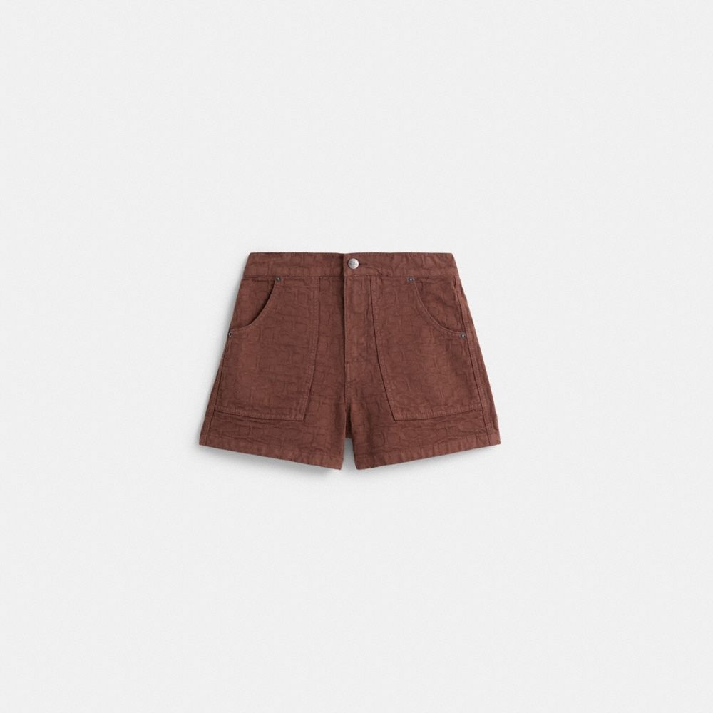 Coach Restored Signature Jacquard Denim Shorts - Preorder