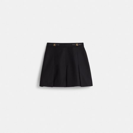 Coach Restored Heritage C Pleated Mini Skirt - Preorder — Black