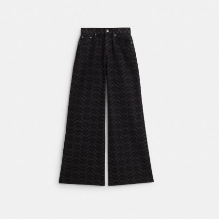 Coach Restored Signature Jacquard Denim Jeans - Preorder — Black