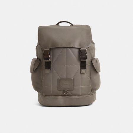 Coach Restored Rivington Backpack With Quilting - Preorder — Black Copper/Heather Grey
