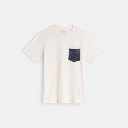 Coach Restored Solid Camo Printed Pocket T-Shirt - Preorder — White