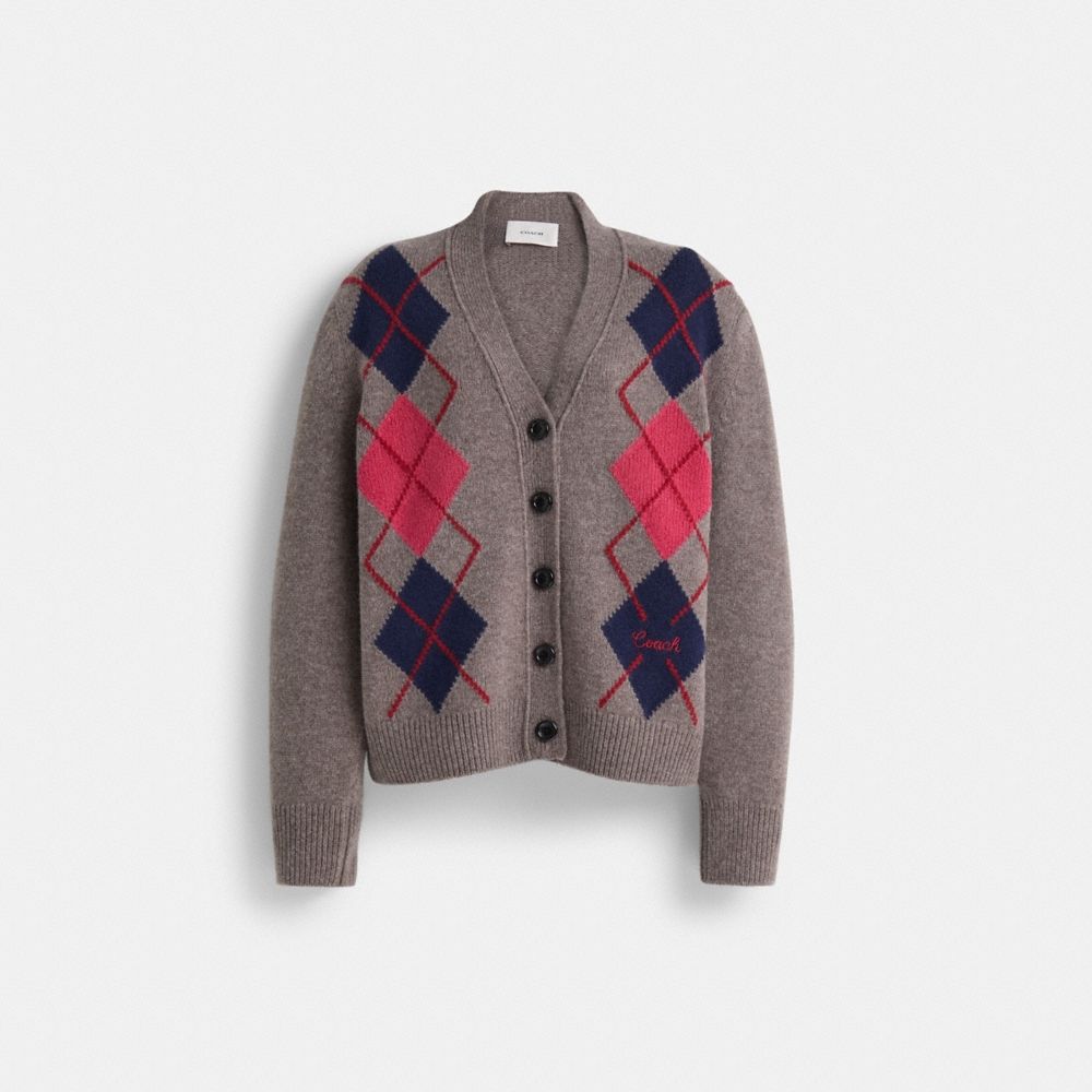 Coach Restored Argyle Cardigan Sweater - Preorder