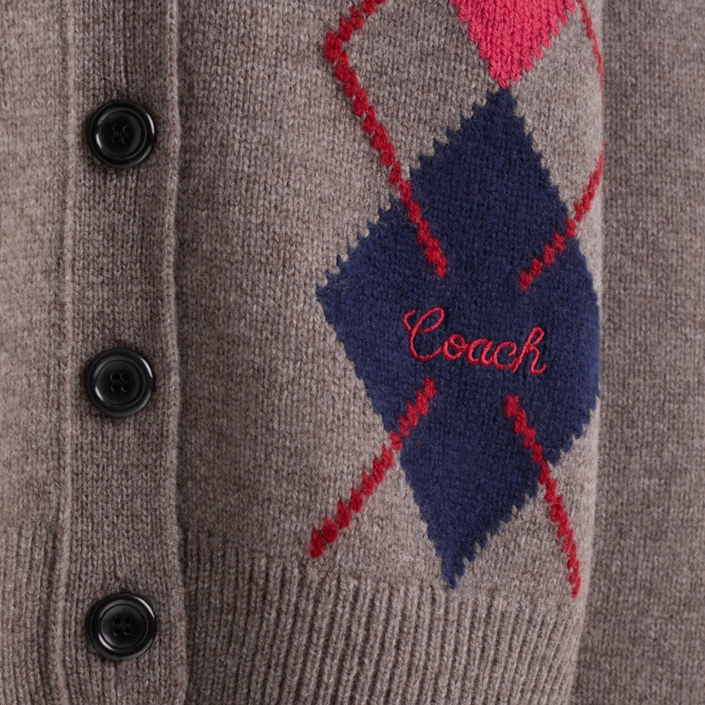 Coach Restored Argyle Cardigan Sweater - Preorder