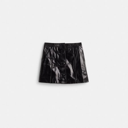 Coach Restored Patent Leather Mini Skirt - Preorder — Black