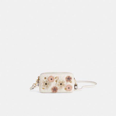 Coach Custom Kira Crossbody Bag With Pillow Quilting - Preorder — Brass/Chalk